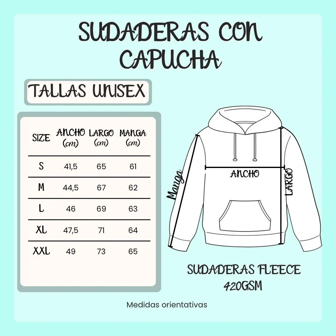 Guía de tallas capucha